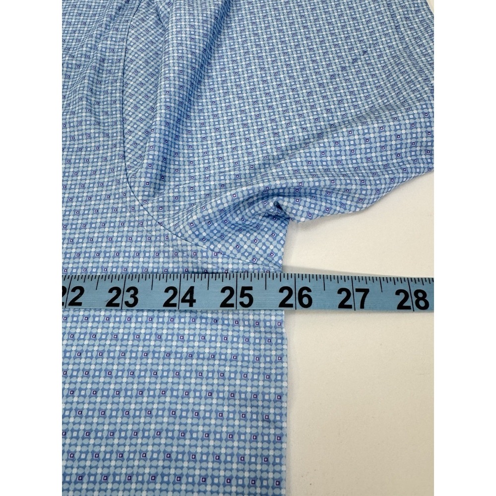 NWT Peter Millar VEGA Geometric Performance Golf Polo Shirt CBLU Blue XL $115 - Picture 10 of 10
